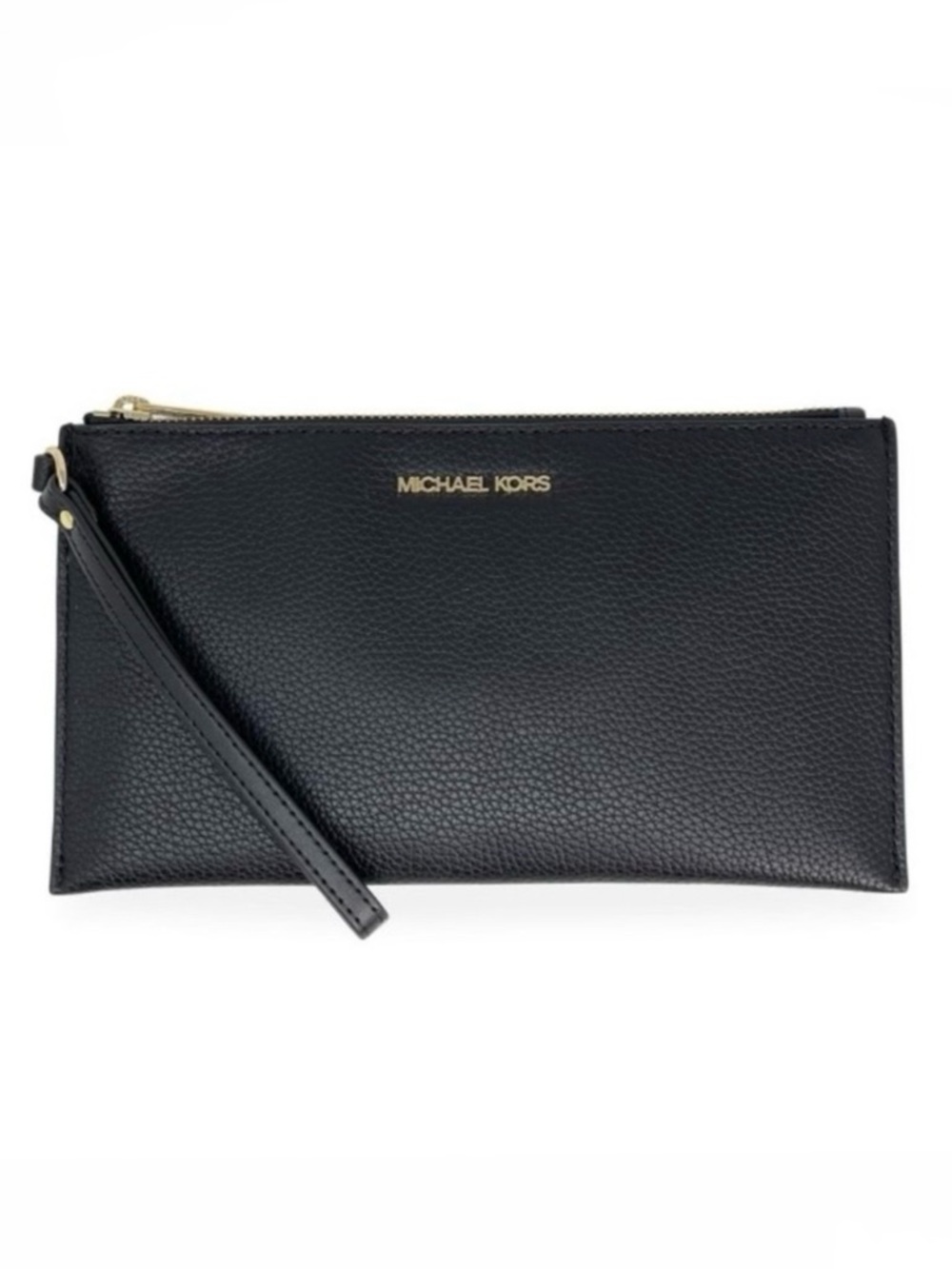 MICHAEL KORS Jet Set travel pebbled leather wristlet/clutch🖤🖤